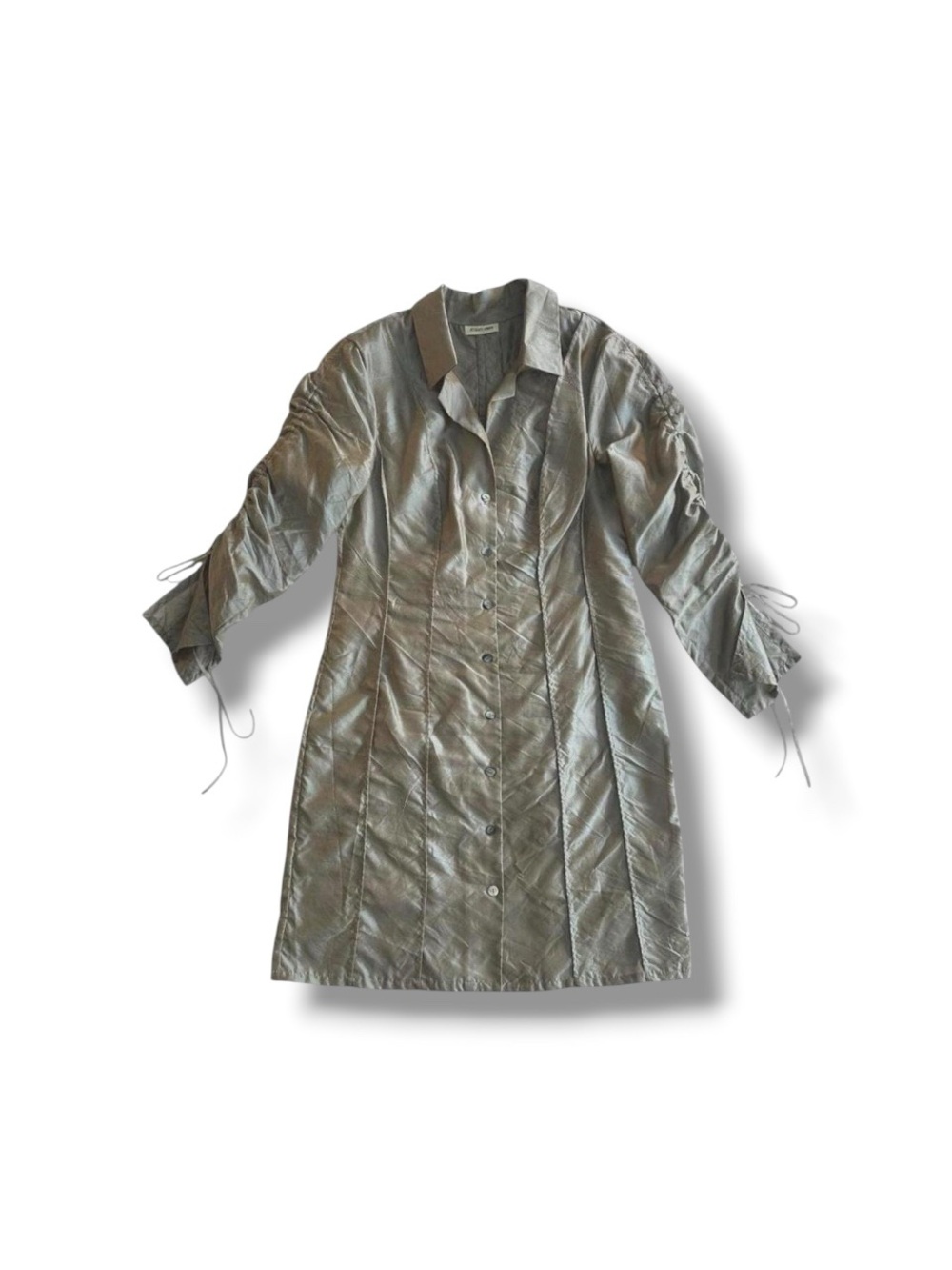 Elizabeth Steeve Vintage 90s 100% Silk Iridescent Taffeta Button Up Dress/Jacket